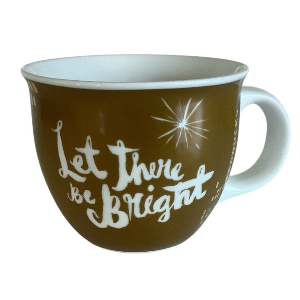 Starbucks 2014 Let There Be Bright 14 oz Gold and White Coffee Mug